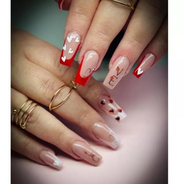 Valentins Box Nails Muster Herz